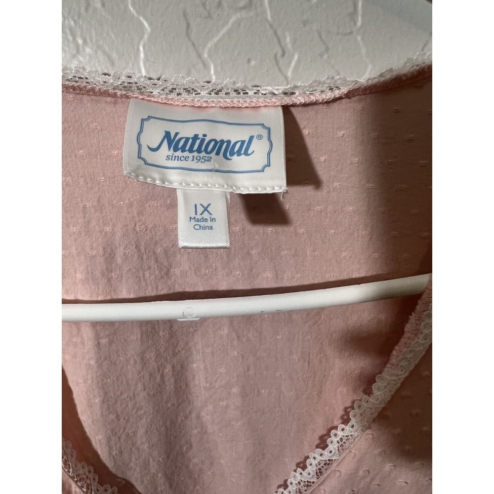 Light Pink Button-Front Women's Sleep Robe - Picture 3 of 6